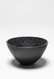 Layla Walter, Open Bowl with Woven Interior (Black), cast glass