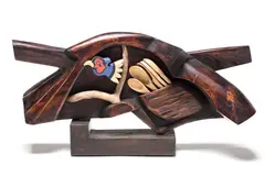 Warren Viscoe, Poacher’s Coat, carved timber