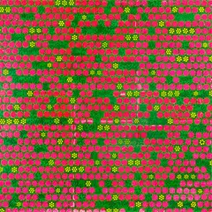 Circulate (Red/Green) by Sara Hughes, screenprinted vinyl on board, offered Feb 2017