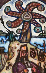 Creation Reading by Nigel Brown, oil on canvas, sold Feb 2017