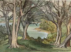 Ella Spicer, Untitled (Coastal Scene), watercolour