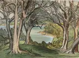Ella Spicer, Untitled (Coastal Scene), watercolour