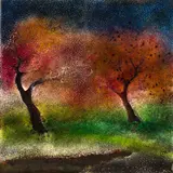 Ute Achenbach-Peters, Playing Trees, mixed media