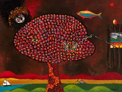 Alan Taylor, The toy butterfly, oil on canvasboard