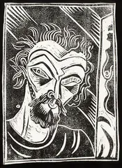 Philip Clairmont, Self-Portrait, linocut, edition of 25 (1978)