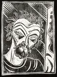 Philip Clairmont, Self-Portrait, linocut, edition of 25 (1978)
