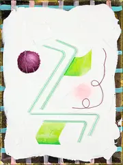 Untitled by Imogen Taylor, drinking straws, string and acrylic on canvas, sold Feb 2017