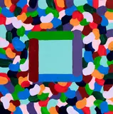 Leon van den Eijkel, Square in Aqua, acrylic on canvas