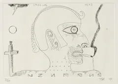 Smoking by Tony de Lautour, etching, 2/24, offered Feb 2017