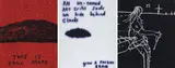 Richard Lewer, This is Skill Mate, An un-named Art Critic and Untitled, ink on sandpaper, triptych