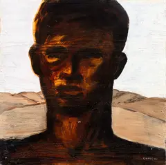 John Eaden, Untitled – Man in a Landscape, oil on canvas