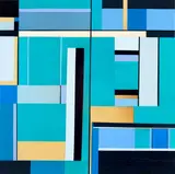 Anne Riethmaier, Cross Roads, acrylic and liquid glass on canvas