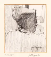 Ponsonby by Garth Tapper, graphite on paper, offered Feb 2017