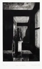 Interior with Bottles by John Drawbridge, mezzotint, AP, edition of 100, offered Feb 2017