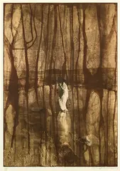 Untitled by David Noonan, etching, 34/45, offered Feb 2017