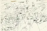 Jeffrey Harris, It All Ends, ink on paper with collage