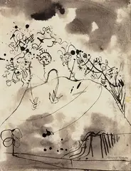 Philip Trusttum, Untitled – Landscape Study, ink on paper