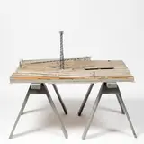 Brendon Wilkinson, The Plague, wood, plastic, metal, paint, dirt, sand, glue, HO train tracks, die cast men
