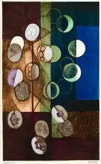 Eileen Mayo, Lunaria, silkscreen print, 8/15