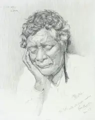 C. F. Goldie, Ngaheke, graphite on paper