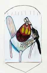 Christina Conrad, Lemons and Life, watercolour and gouache on paper with cotton thread