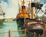 Ivy Grace Fife, Komata, Tug and Hinemoa, oil on board