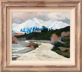 Sydney Lough Thompson, South Island River Scene, oil on board