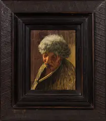 C. F. Goldie, ‘Life’s Long Day Calmly Closes’: …, …<i>Ena Te Papatahi, A Chieftainess of the Ngapuhi Tribe</i>, oil on canvas in artist’s original frame