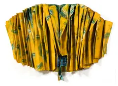 Don Peebles, Canvas Relief Yellow – Green, acrylic on canvas