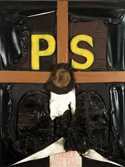 PS Handle With Care by Donald Sinclair Driver, mixed media, sold Nov 2016