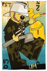 Philip Trusttum, Fireman, acrylic on canvas, 2005