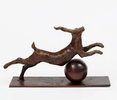 Paul Dibble, Rabbit in Flight, unique cast bronze, 1/1