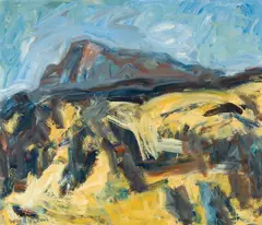 Toss Woollaston, View From Upper Moutere, oil on board, c.1993