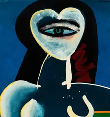 Pat Hanly, Lunar Lover, oil and enamel on board
