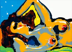Yellow Model by Pat Hanly, enamel and oil on board, sold Nov 2016