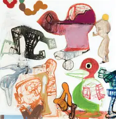 Mark Braunias, The Entourage, ink and acrylic on canvas, 2007
