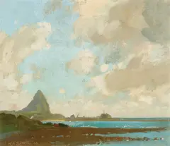 William Alexander Sutton, Paritutu, New Plymouth, oil on canvasboard, 1944