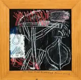 John Reynolds, The Task Of Our Century 2, mixed media on hessian board, 1988