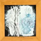 John Reynolds, The Task Of Our Century 1, mixed media on hessian board, 1988