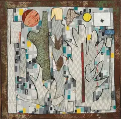 Simon Ogden, Lowe Street Series 3, linoleum on board, 2006