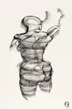 Wilhelmus Ruifrok, Untitled from the Vessel Series, ink on paper, 1997