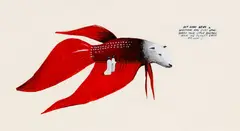 Matt Hunt, Study for Fish Sheep Angel, gouache on paper, 2005