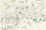 Jeffrey Harris, It All Ends, ink on paper with collage, 1974