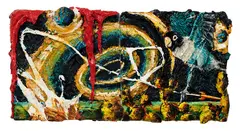 Geoff Dixon, Bird/Cactus Patch, mixed media on canvas, diptych