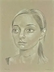 Estelle (Study) by Peter Stichbury, pastel and charcoal, offered Oct 2016