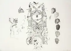 Veil by Shane Cotton, lithograph, 2/40, sold Oct 2016