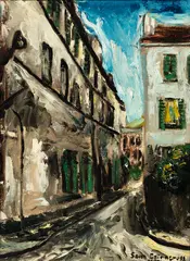 Rue Au Prés, Saint Germaine n Laye, Paris by Samuel Cairncross, oil on board, offered Oct 2016