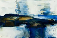 Anna Caselberg, Otago Peninsula – Across the City, watercolour