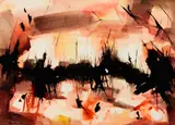 Joan Macarthur, Untitled (Abstract), ink and watercolour on paper
