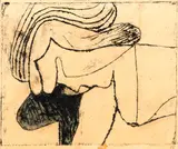 Pat Hanly, Girl Asleep, monoprint, 3/5